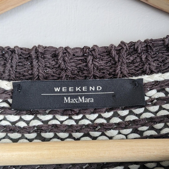 Weekend Max Mara Sweater Brown and Ivory stripes Size Small - Picture 4 of 9